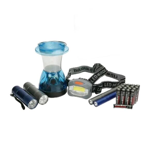 Ozark Trail 6 piece Flashlight Headlamp Lantern Pen light with Batteries Set NIB - Picture 2 of 3